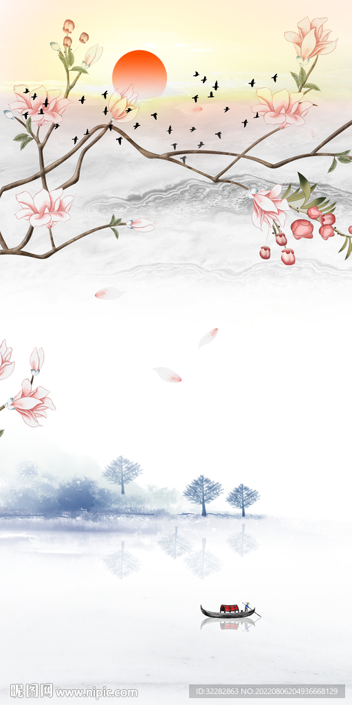 新款 简约山水玄关 Tif分层