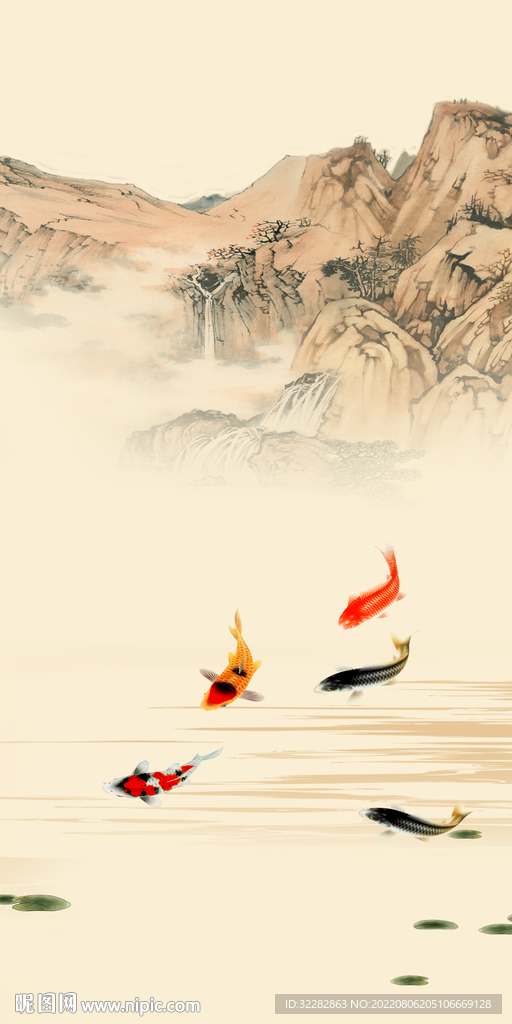 新品 简约山水玄关 Tif分层