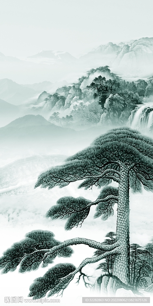 现代 简约山水玄关 Tif分层