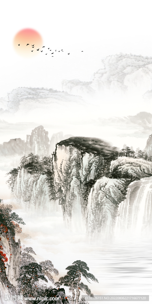 新款 山水中式玄关 tiF分层