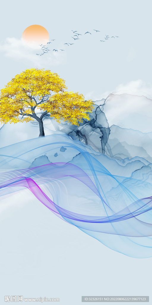 大气 山水中式玄关 tiF分层