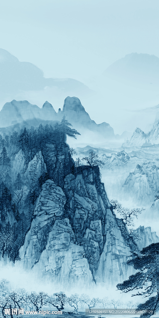 别墅 高端山水玄关 Tif分层