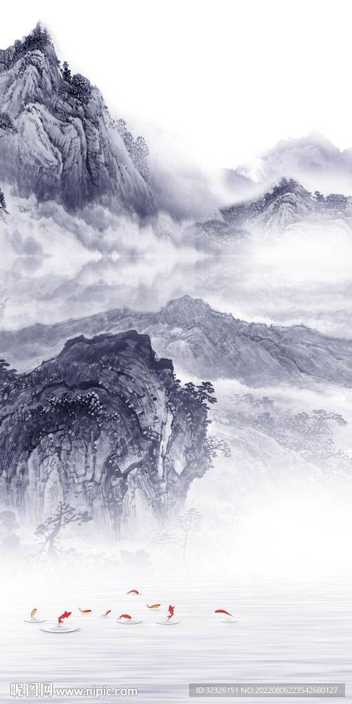 大气高端山水玄关 Tif分层