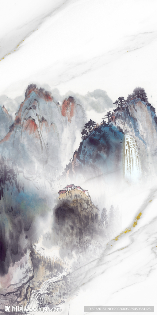 中式现代山水玄关 TiF分层