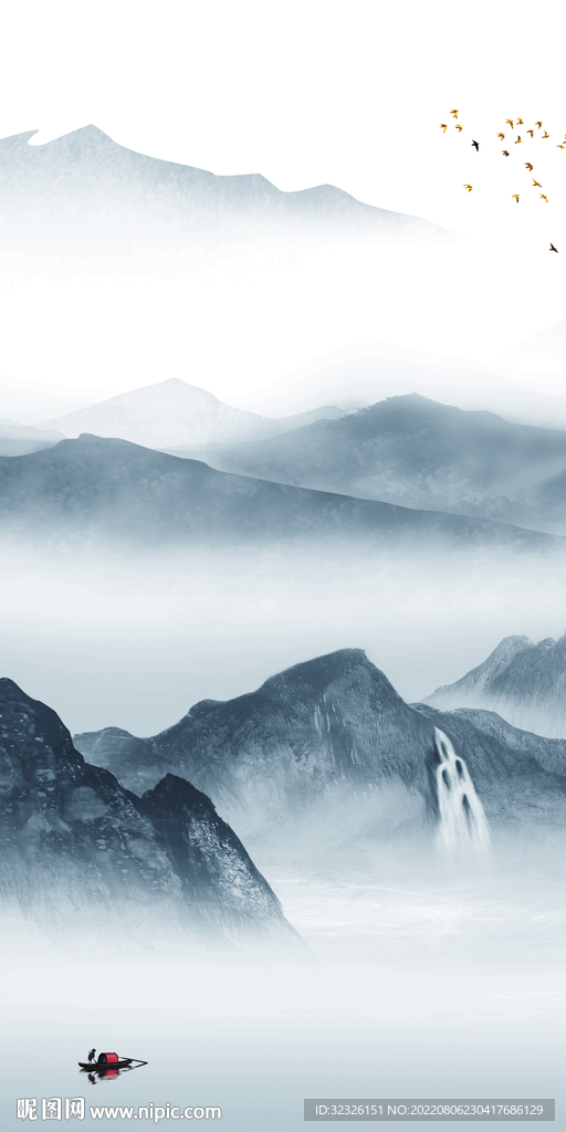 高端 现代山水玄关 TiF分层