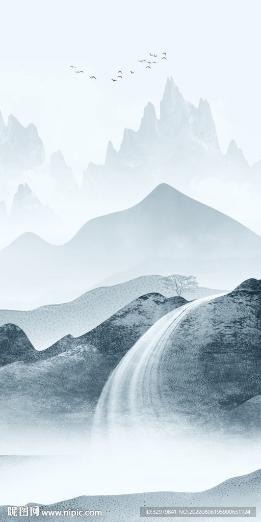 最新 玄关新款山水 Tif分层