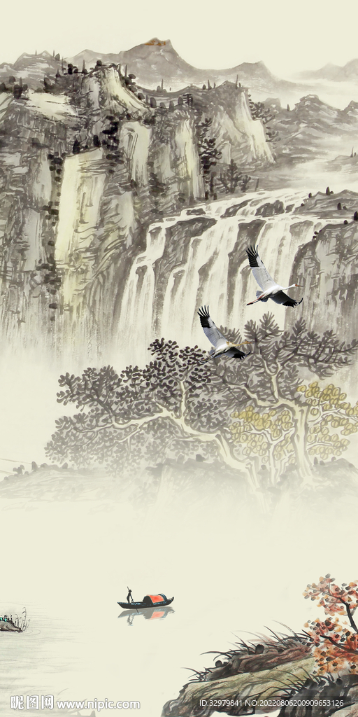 古风玄关意境山水 TIf分层