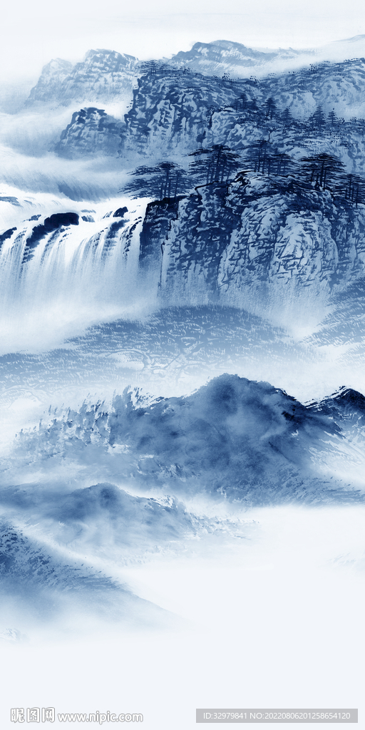 中式玄关意境山水 TIf分层