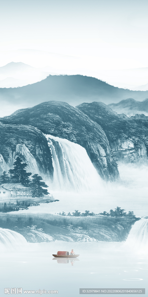 最新玄关意境山水 TIf分层