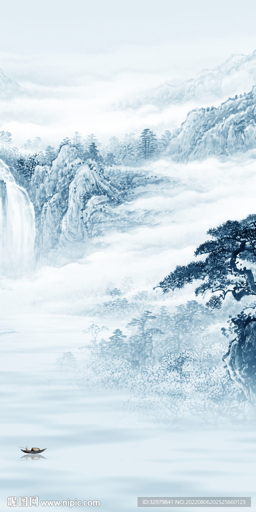 大气玄关意境山水 TIf分层