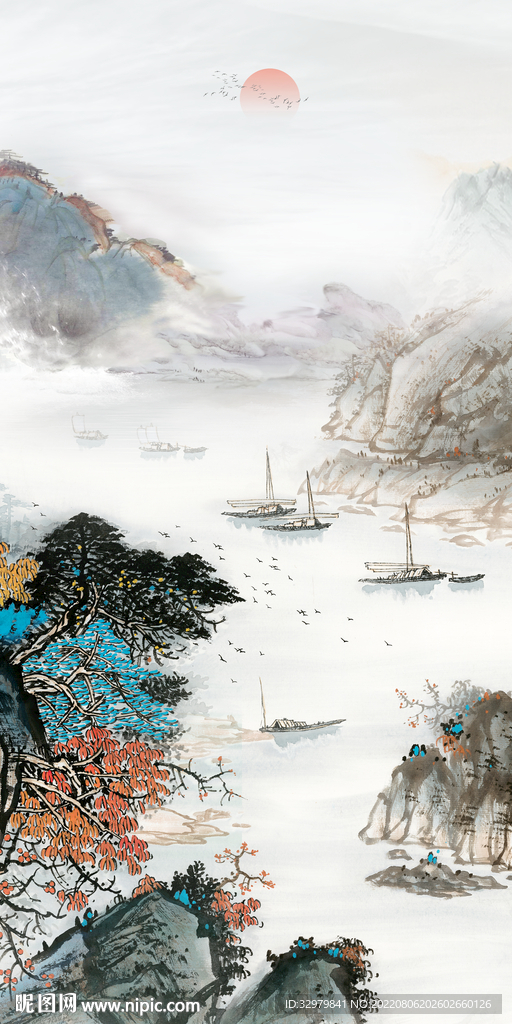 大气高清玄关山水 TIf分层