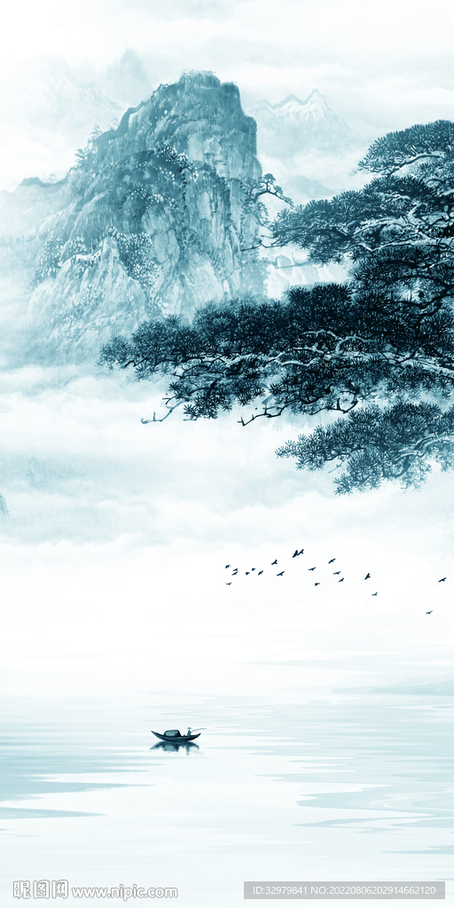 高雅 玄关意境山水 TIf分层