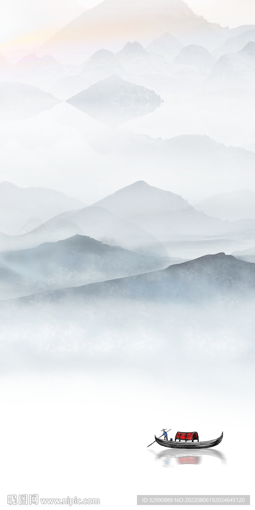 爆款 中式玄关山水 Tif分层