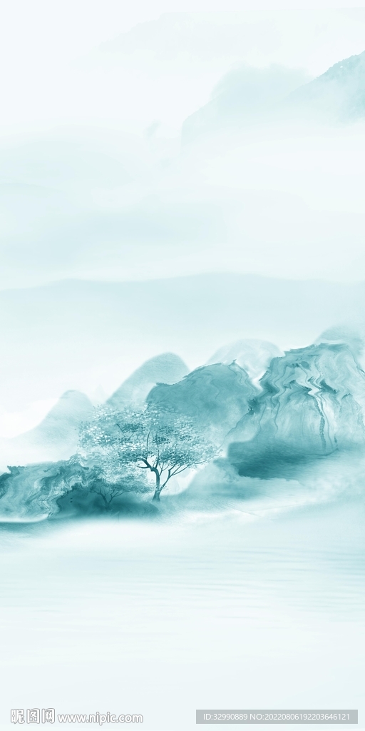 新品中式玄关山水 Tif分层