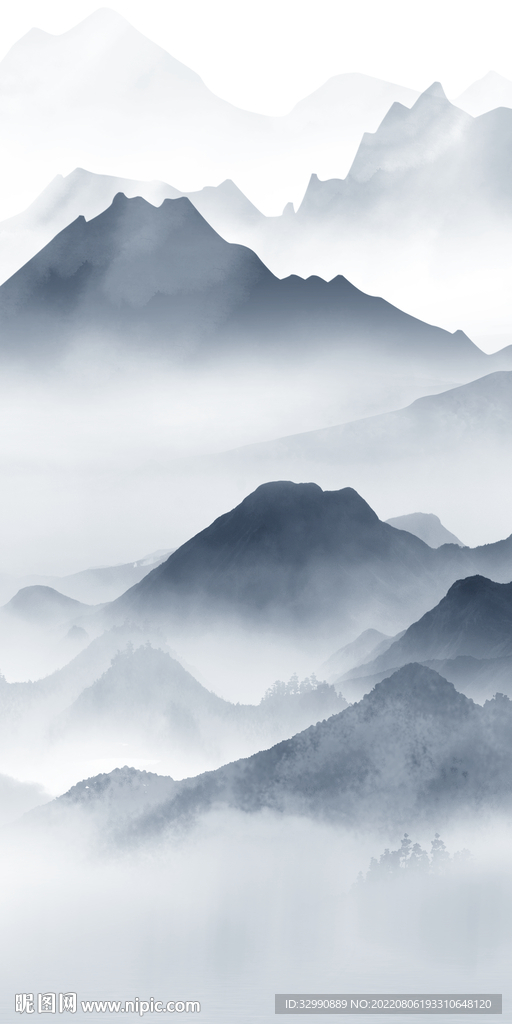 新中式玄关山水 Tif分层