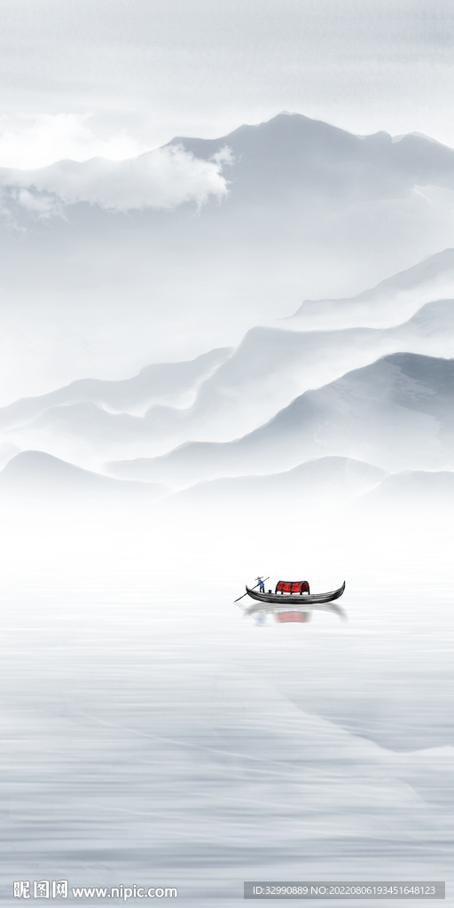 新款中式玄关山水 Tif分层