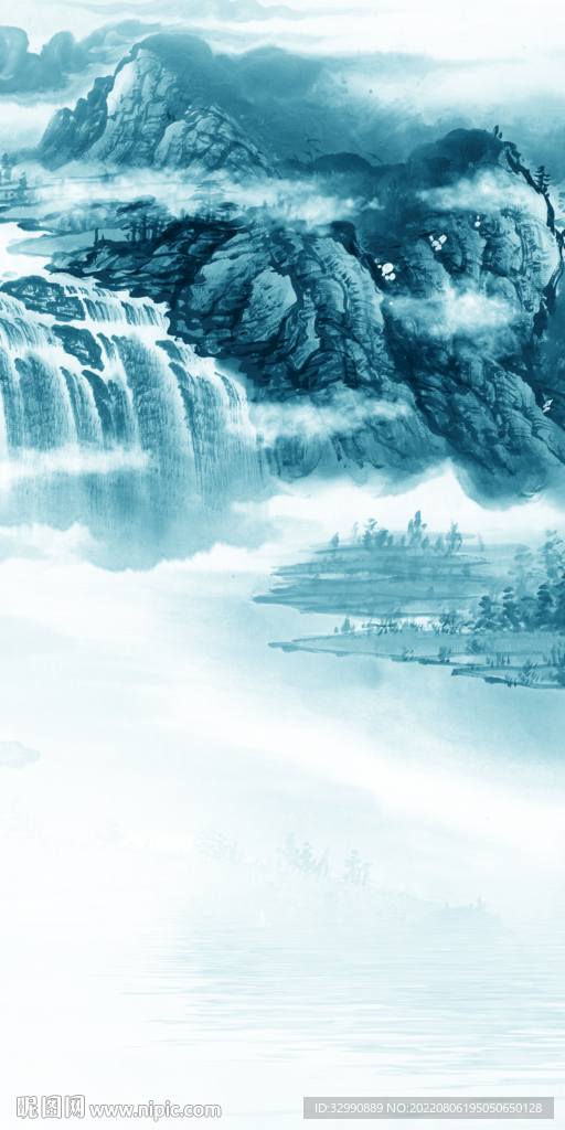 大气 中式玄关山水 Tif分层