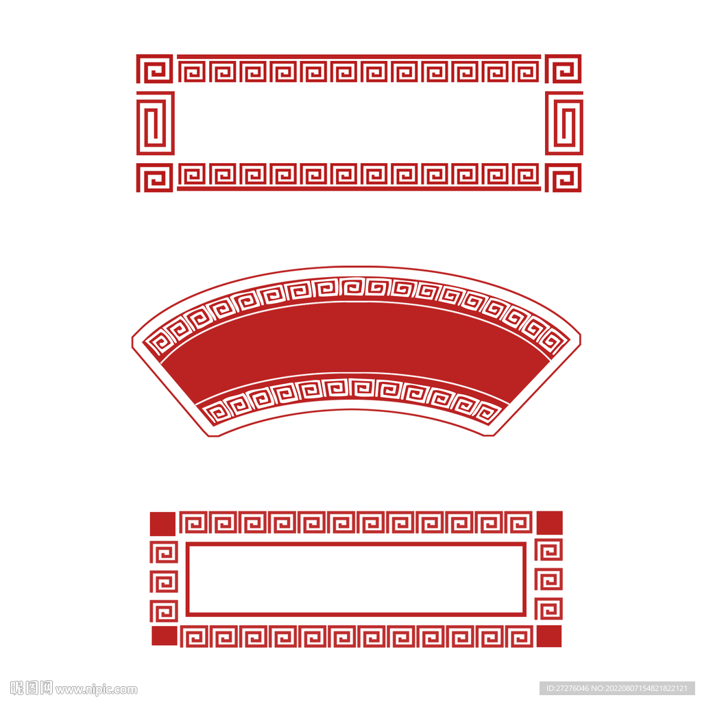 中国风边框回字复古红色标题框