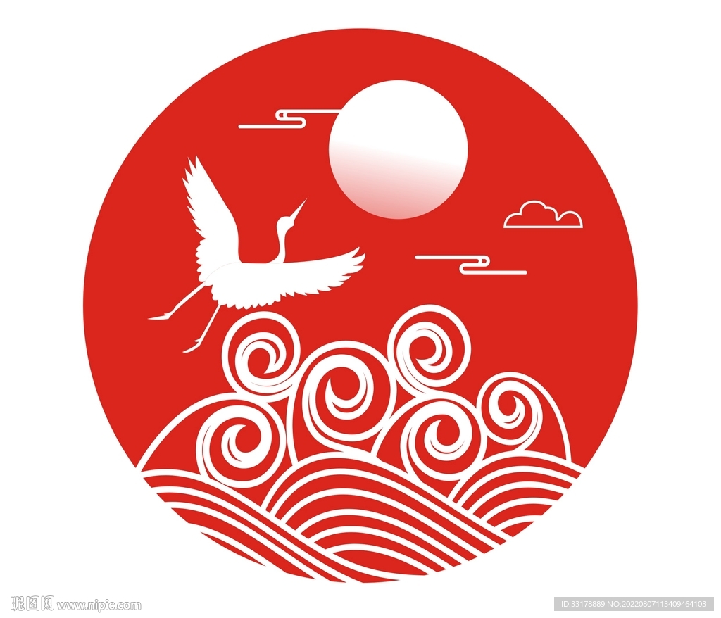 中式浪花纹云纹海水纹中国风元素