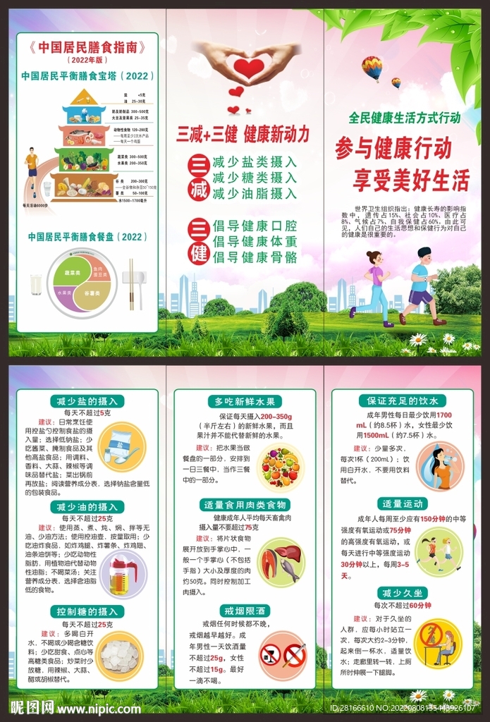2022全民健康生活方式三折页