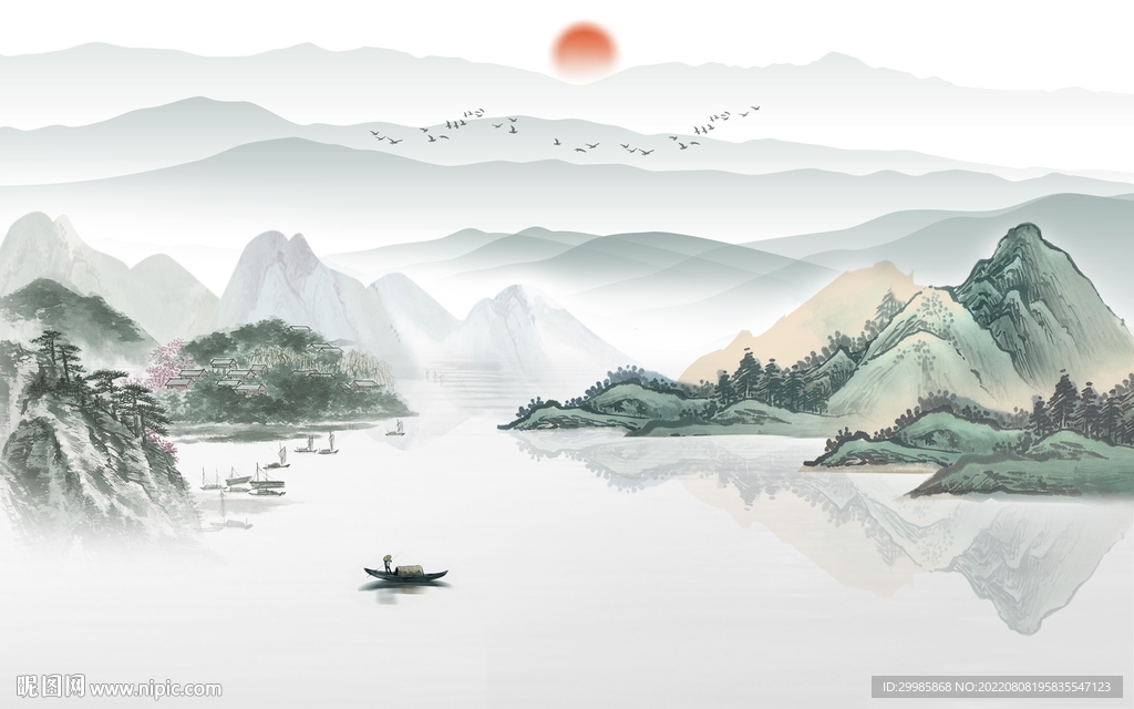 人气 现代高端山水 TIF分层