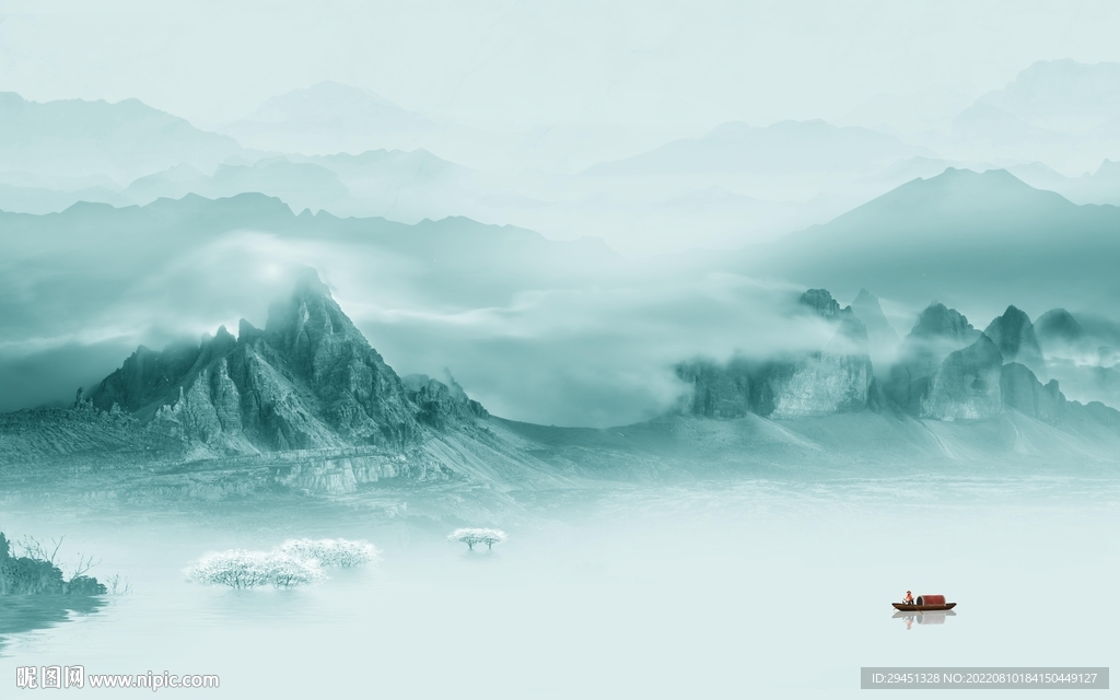 客厅新款简约山水 Tif分层