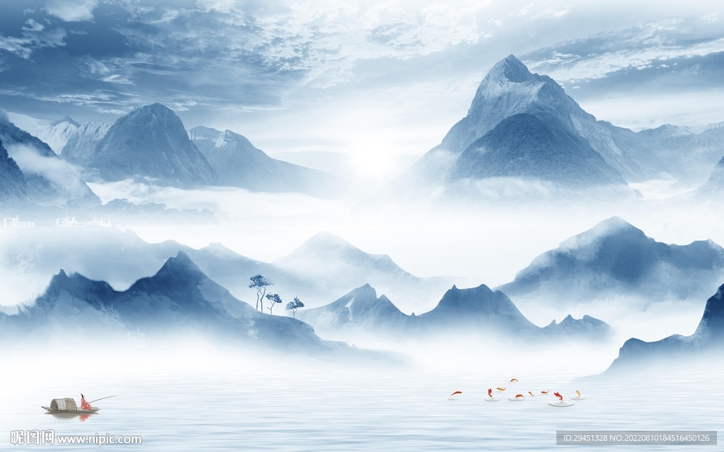 新品新款简约山水 Tif分层