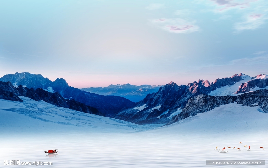 高清 新款简约山水 Tif分层