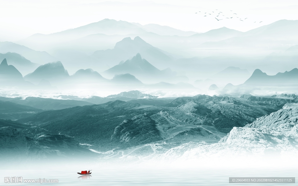 人气电视背景山水 TIf分层