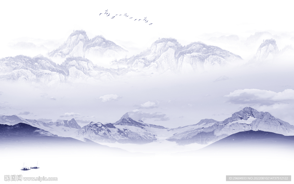 大气 电视背景山水 TIf分层