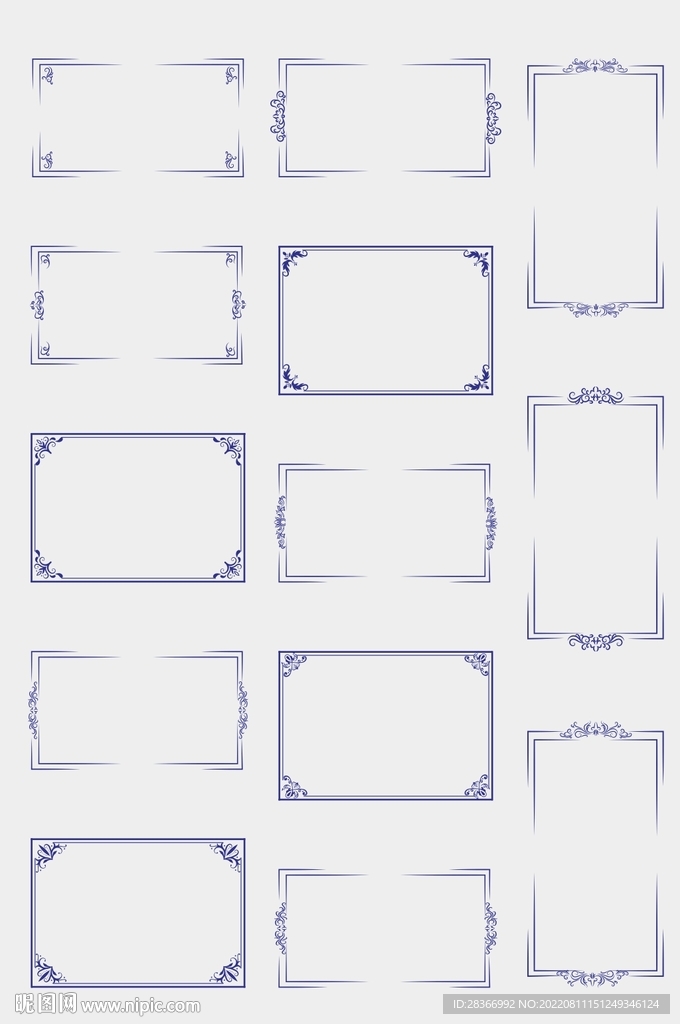 中式欧式花纹边框