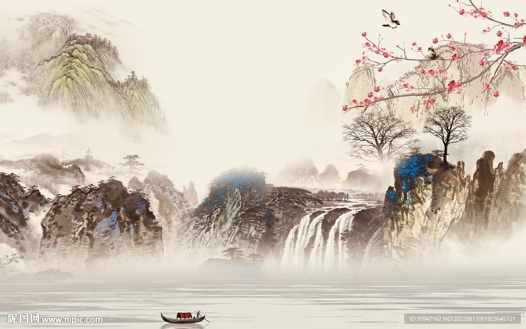 国画别墅新山水画 TIf分层