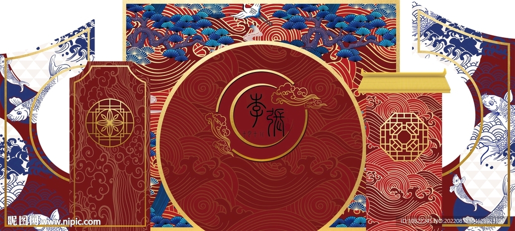 中国风国潮底纹背景