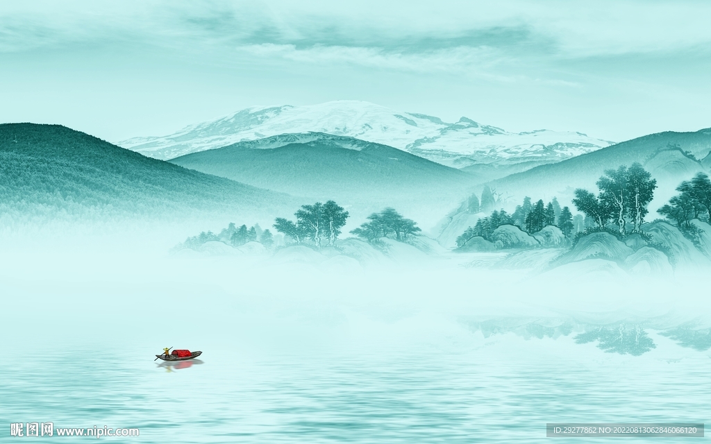 客厅最新简约山水 Tif分层