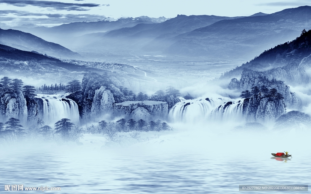 别墅最新简约山水 Tif分层