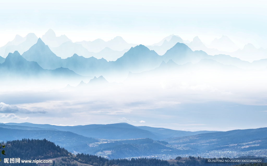 意境最新简约山水 Tif分层