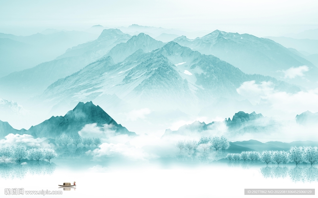 高清 最新简约山水 Tif分层