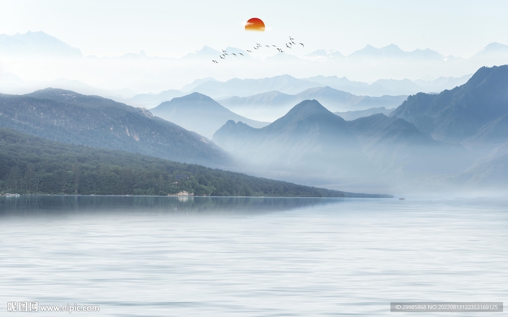 背景墙意境客厅山水 TIF分层