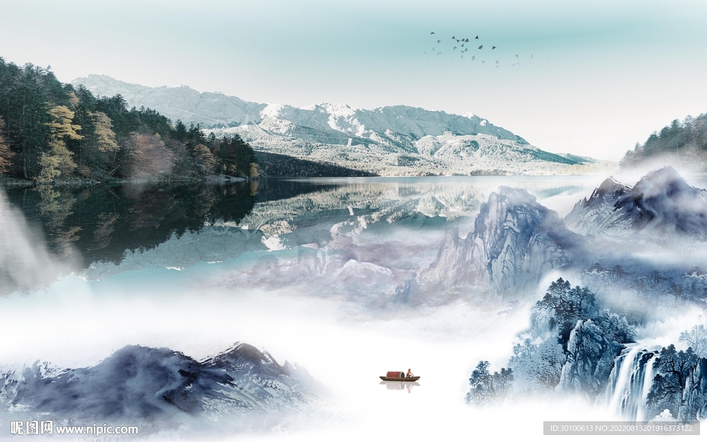 高清 新意境山水画 Tif分层