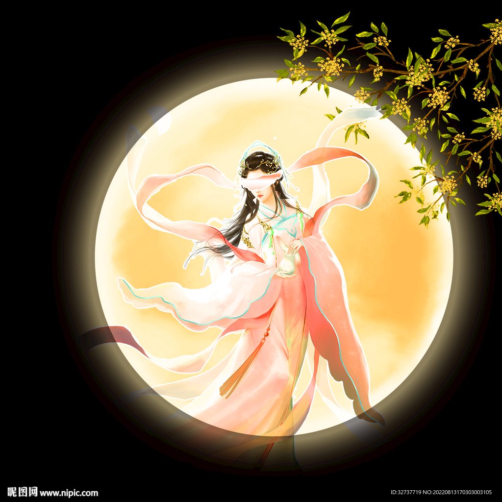 原创中秋节人物元素