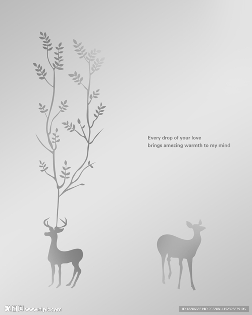 高清透底小鹿移门图案