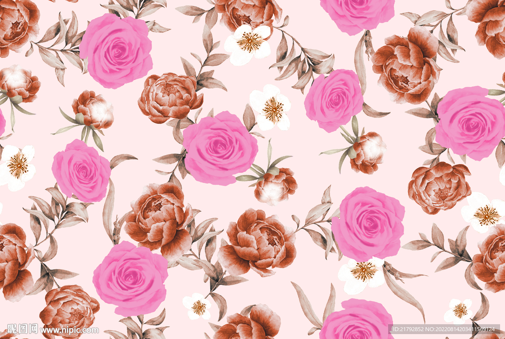 大花 数码印花图片