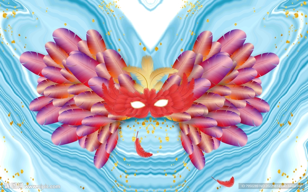 翅膀网红直播打卡工装背景墙