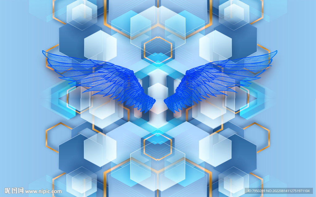 翅膀网红直播打卡工装背景墙