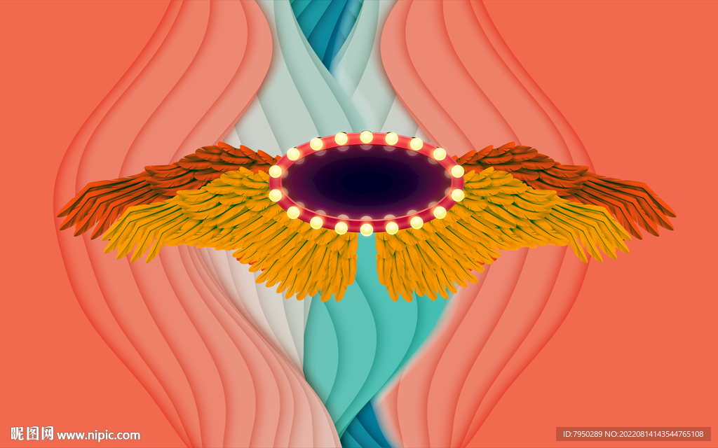 翅膀直播打卡背景墙