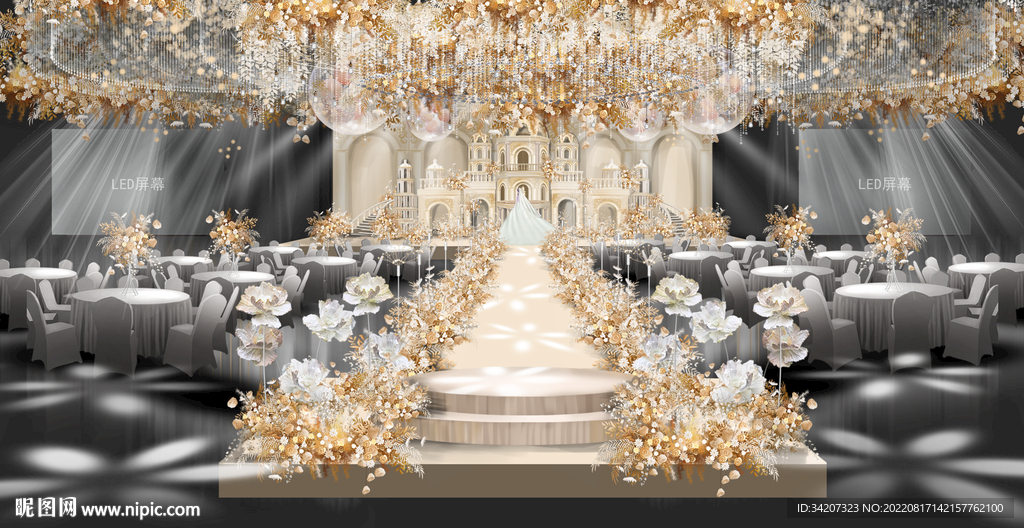 香槟色城堡婚礼