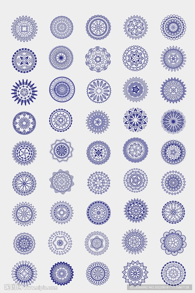 矢量CDR圆形花纹装饰花纹