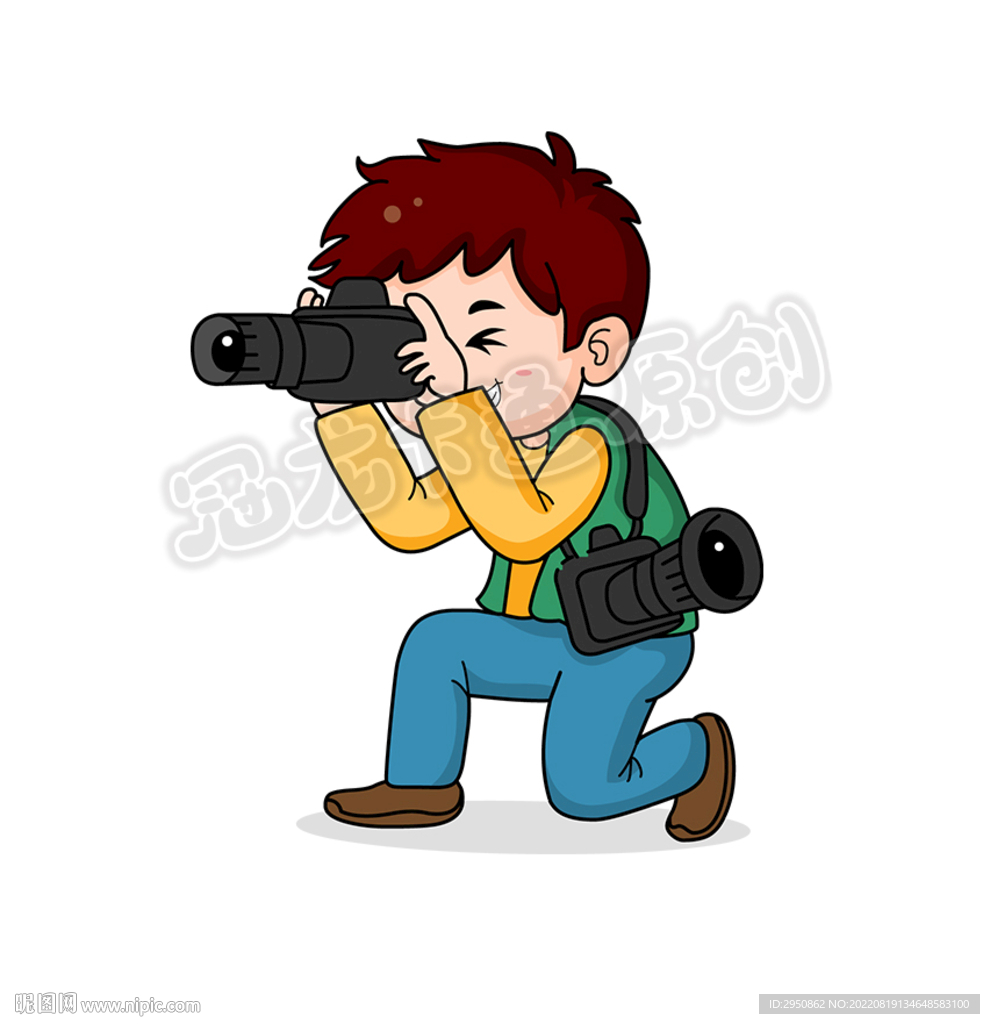 卡通摄影师插画