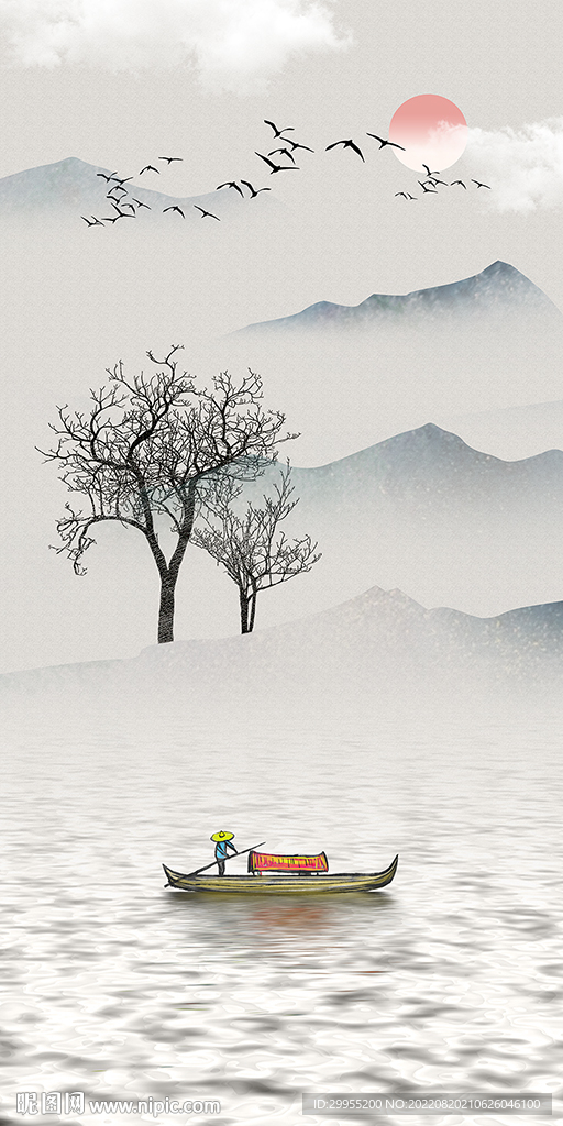 新中式山水玄关