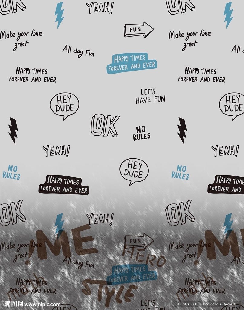 渐变牛仔纹字母